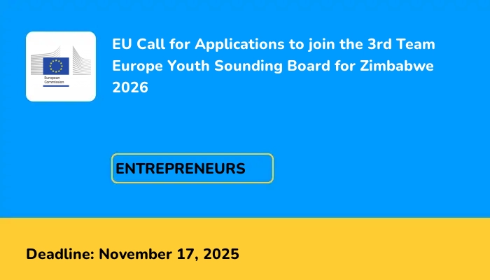 EU Call for Applications to join the 3rd Team Europe Youth Sounding Board for Zimbabwe 2026