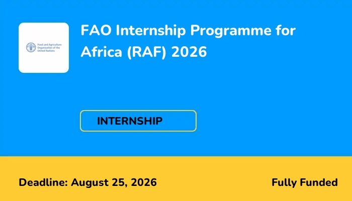 FAO Internship Programme for Africa (RAF) 2026
