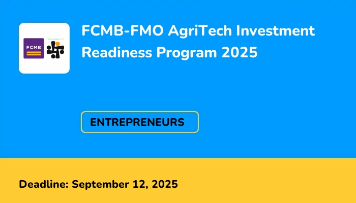 FCMB-FMO AgriTech Investment Readiness Program 2025
