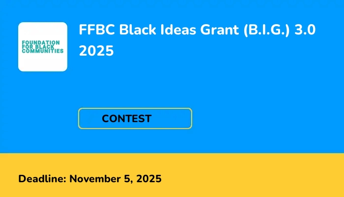 FFBC Black Ideas Grant (B.I.G.) 3.0 2025