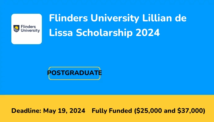 Flinders University Lillian de Lissa Scholarship 2024