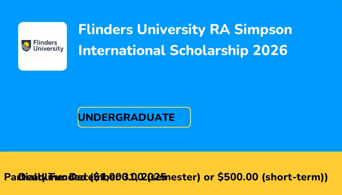Flinders University RA Simpson International Scholarship 2026