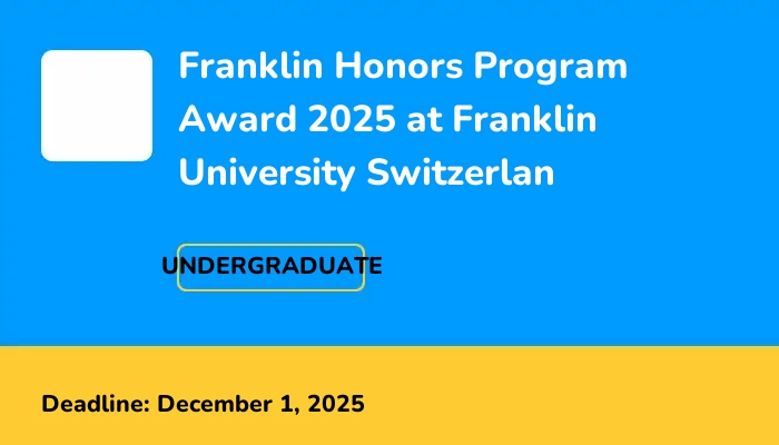 Franklin Honors Program Award 2025 at Franklin University Switzerland