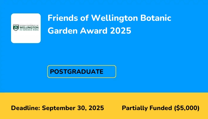 Friends of Wellington Botanic Garden Award 2025