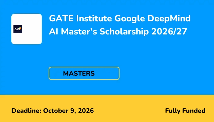 GATE Institute Google DeepMind AI Master's Scholarship 2026/27