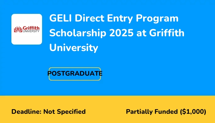 GELI Direct Entry Program Scholarship 2025 at Griffith University