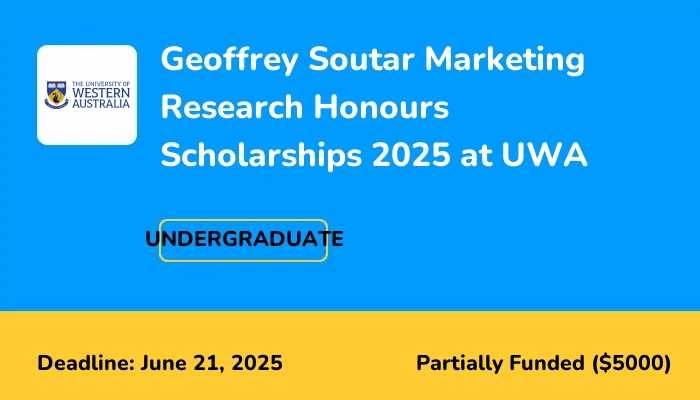 Geoffrey Soutar Marketing Research Honours Scholarships 2025 at UWA