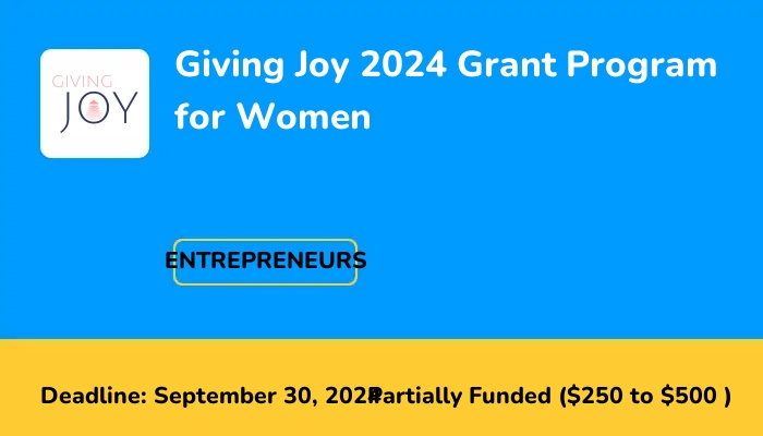 Giving Joy 2024 Grant Program for Women