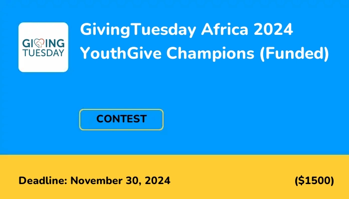 GivingTuesday Africa 2024 YouthGive Champions (Funded)