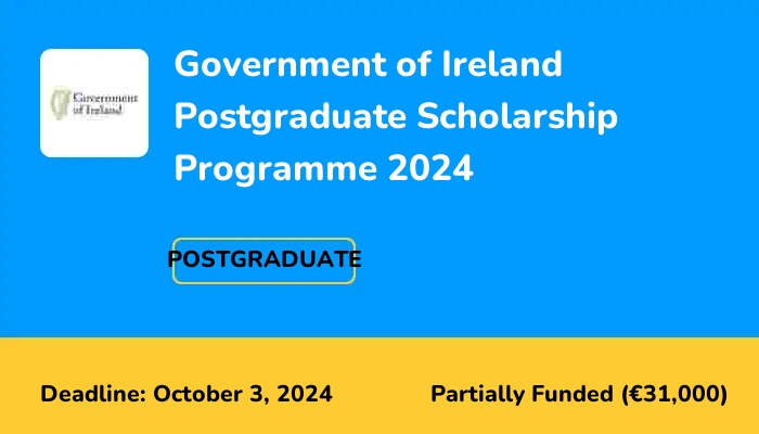 Government of Ireland Postgraduate Scholarship Programme 2024