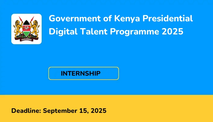 Government of Kenya Presidential Digital Talent Programme 2025