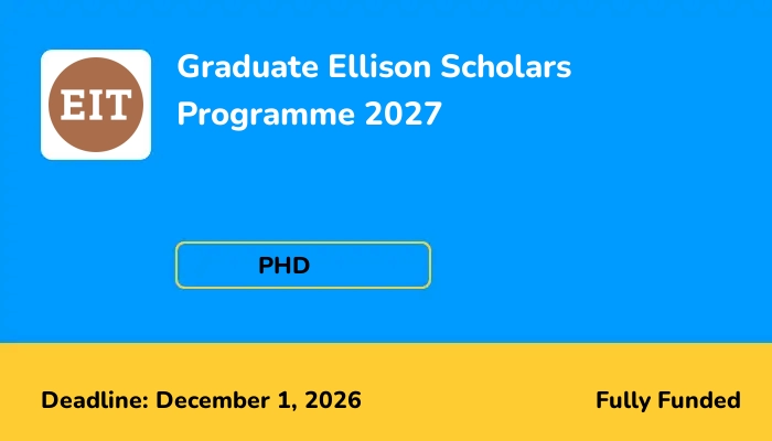 Graduate Ellison Scholars Programme 2027