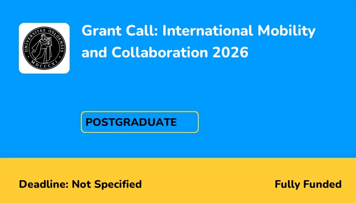 Grant Call: International Mobility and Collaboration 2026
