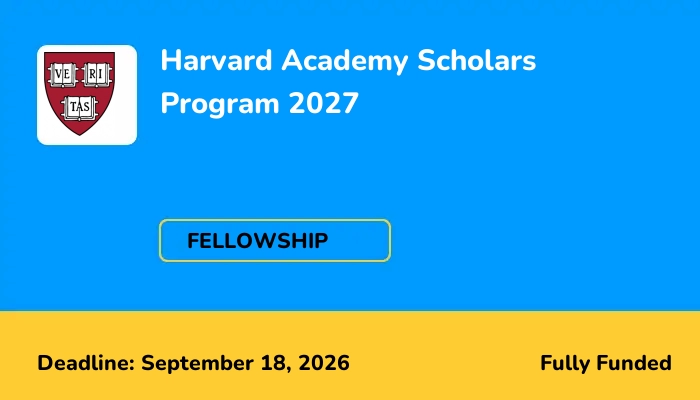 Harvard Academy Scholars Program 2027