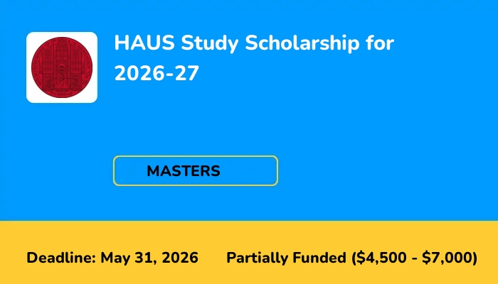 HAUS Study Scholarship for 2026-27