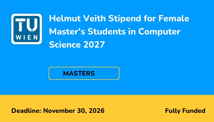 Helmut Veith Stipend for Female Master's Students in Computer Science 2027