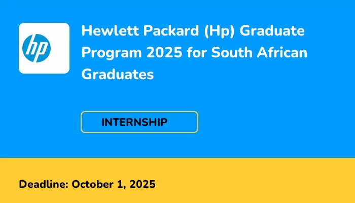 Hewlett Packard (Hp) Graduate Program 2025 for South African Graduates
