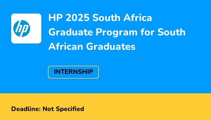 HP 2025 South Africa Graduate Program for South African Graduates
