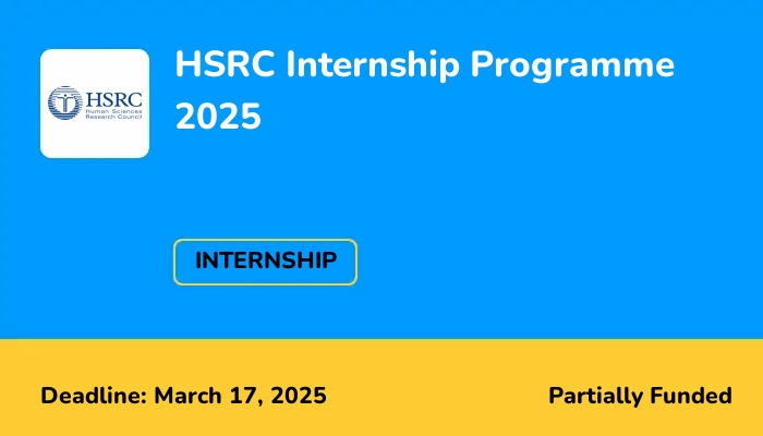 Apply Now: HSRC Internship Programme 2025