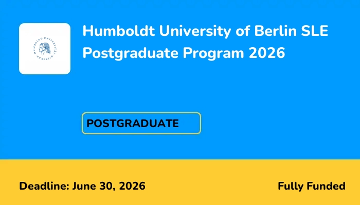 Humboldt University of Berlin SLE Postgraduate Program 2026