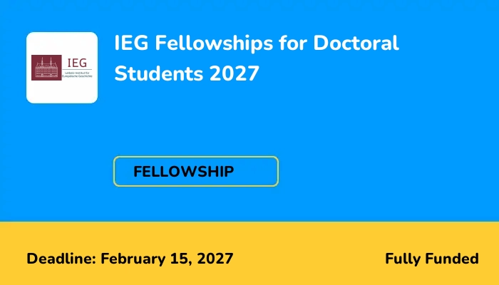 IEG Fellowships for Doctoral Students 2027