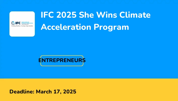 IFC 2025 She Wins Climate Acceleration Program