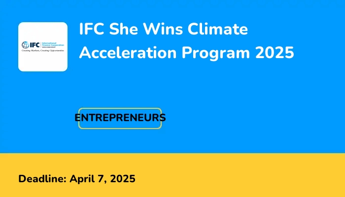 IFC She Wins Climate Acceleration Program 2025