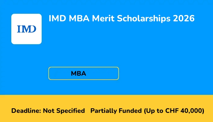IMD MBA Merit Scholarships 2026