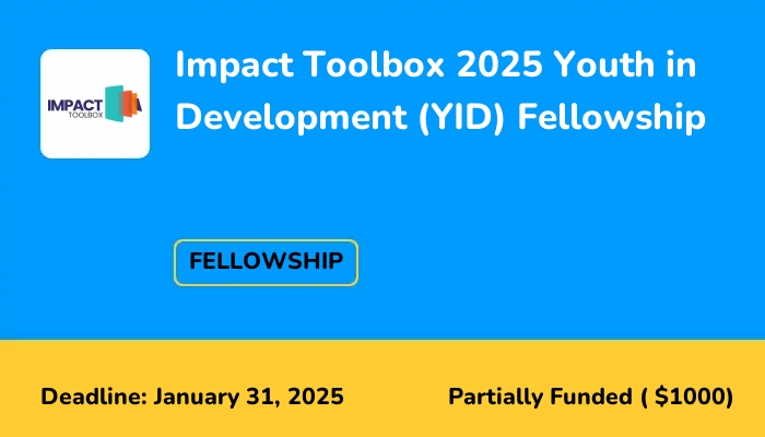 Impact Toolbox 2025 Youth in Development (YID) Fellowship