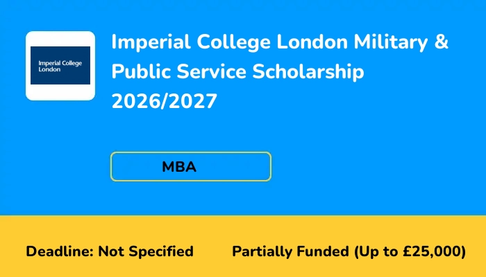 Imperial College London Military & Public Service Scholarship 2026/2027
