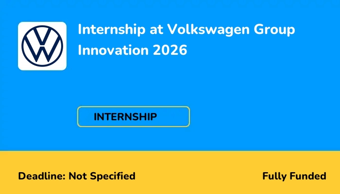 Internship at Volkswagen Group Innovation 2026
