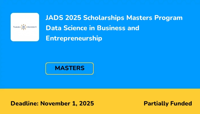 JADS 2025 Scholarships Masters Program Data Science in Business and Entrepreneurship