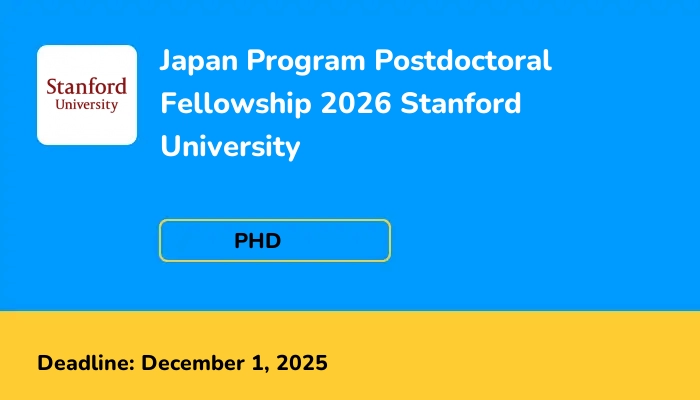 Japan Program Postdoctoral Fellowship 2026 Stanford University