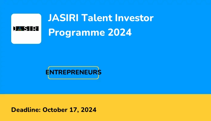 JASIRI Talent Investor Programme 2024