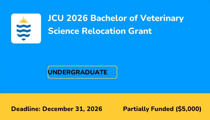 JCU 2026 Bachelor of Veterinary Science Relocation Grant