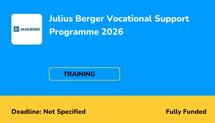Julius Berger Vocational Support Programme 2026