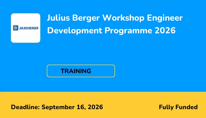 Julius Berger Workshop Engineer Development Programme 2026