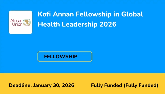 Kofi Annan Fellowship in Global Health Leadership 2026
