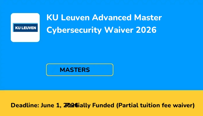KU Leuven Advanced Master Cybersecurity Waiver 2026