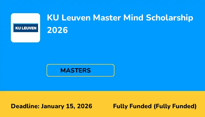 KU Leuven Master Mind Scholarship 2026