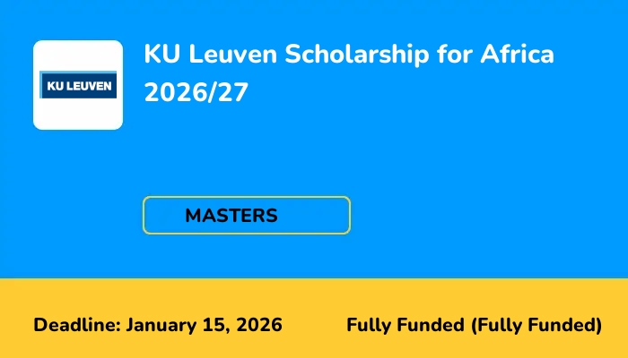 KU Leuven Scholarship for Africa 2026/27