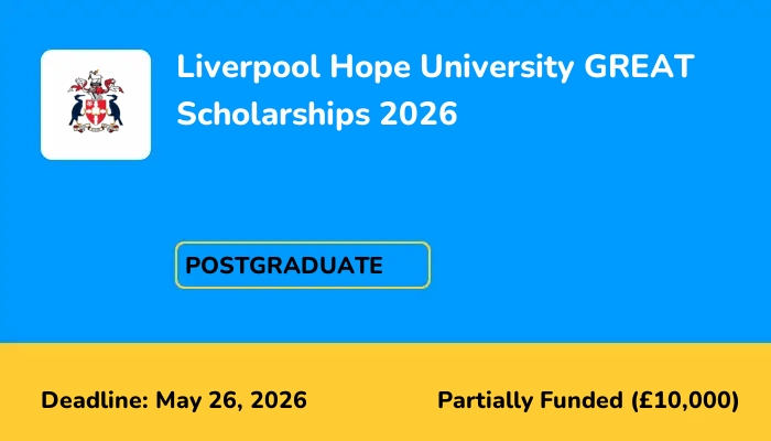 Liverpool Hope University GREAT Scholarships 2026
