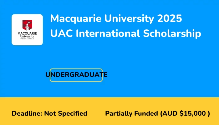 Macquarie University 2025 UAC International Scholarship