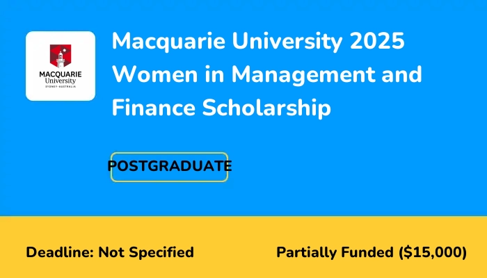 Macquarie University 2025 Women in Management and Finance Scholarship