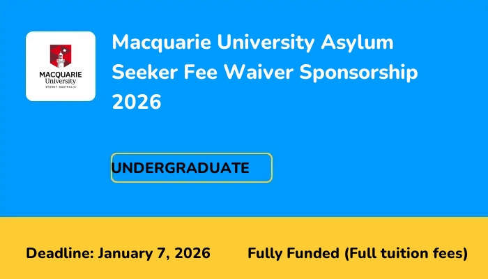 Macquarie University Asylum Seeker Fee Waiver Sponsorship 2026