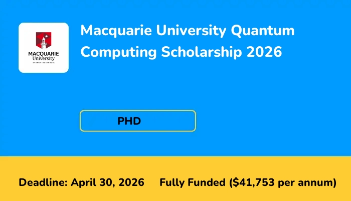Macquarie University Quantum Computing Scholarship 2026