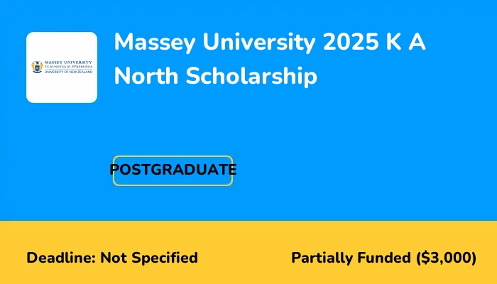 Massey University 2025 K A North Scholarship