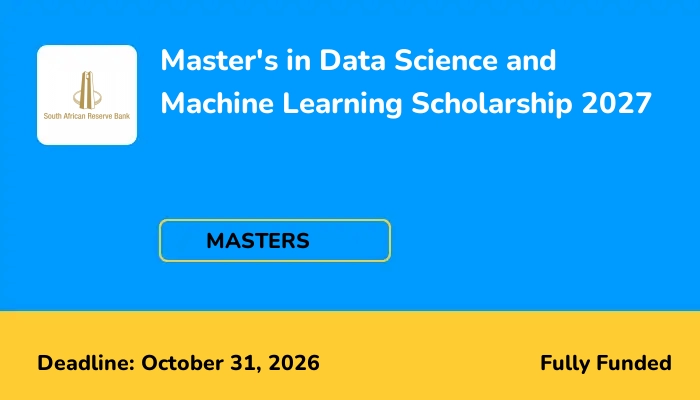 Master's in Data Science and Machine Learning Scholarship 2027
