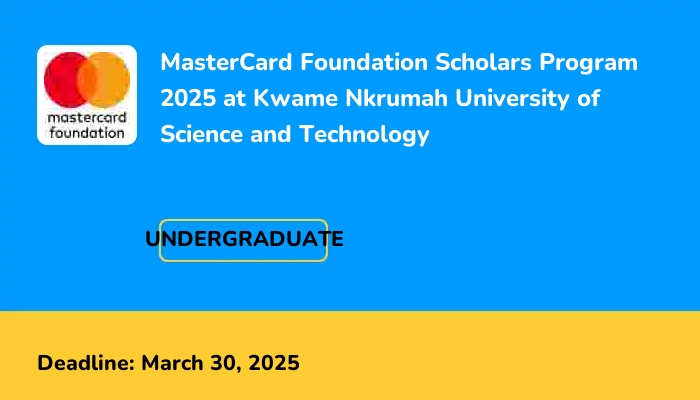 MasterCard Foundation Scholars Program 2025 at KNUST