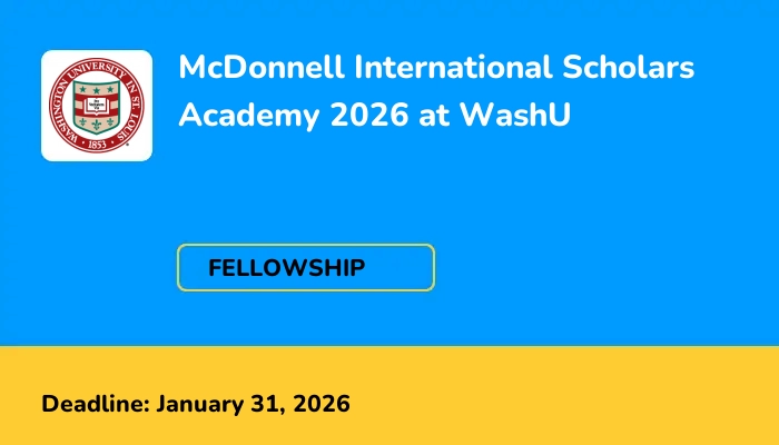 McDonnell International Scholars Academy 2026 at WashU